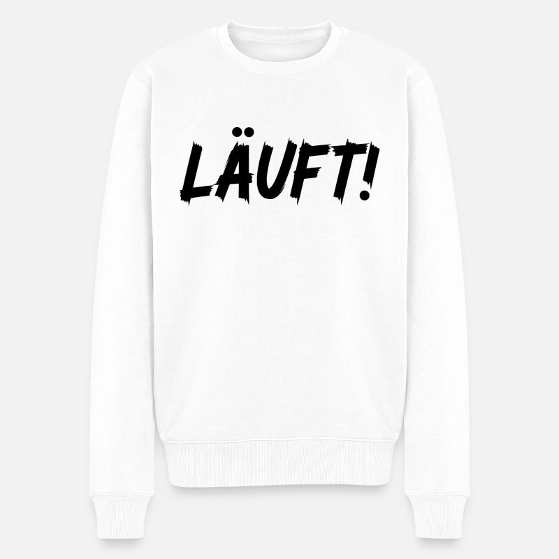 Läuft! - Männer Premium Bio Pullover - Weiß