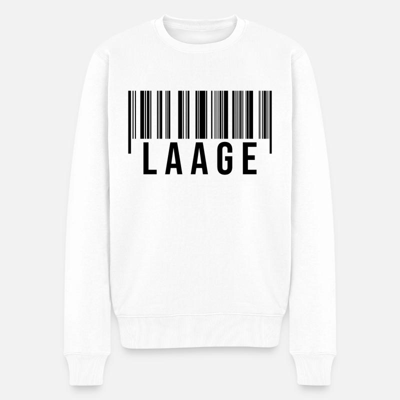 Laage Strichcode - Männer Premium Bio Pullover - Weiß