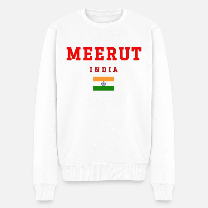 Meerut Indien - Männer Premium Bio Pullover - Weiß