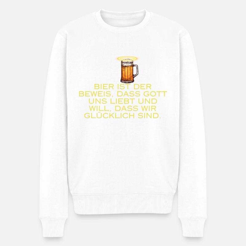 Bier ist Heilig - Männer Premium Bio Pullover - Weiß