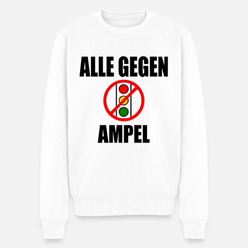 Alle gegen ampel - Männer Premium Bio Pullover - Weiß