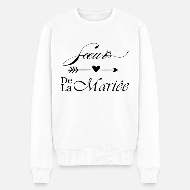 Schwester der Braut - Männer Premium Bio Pullover - Weiß