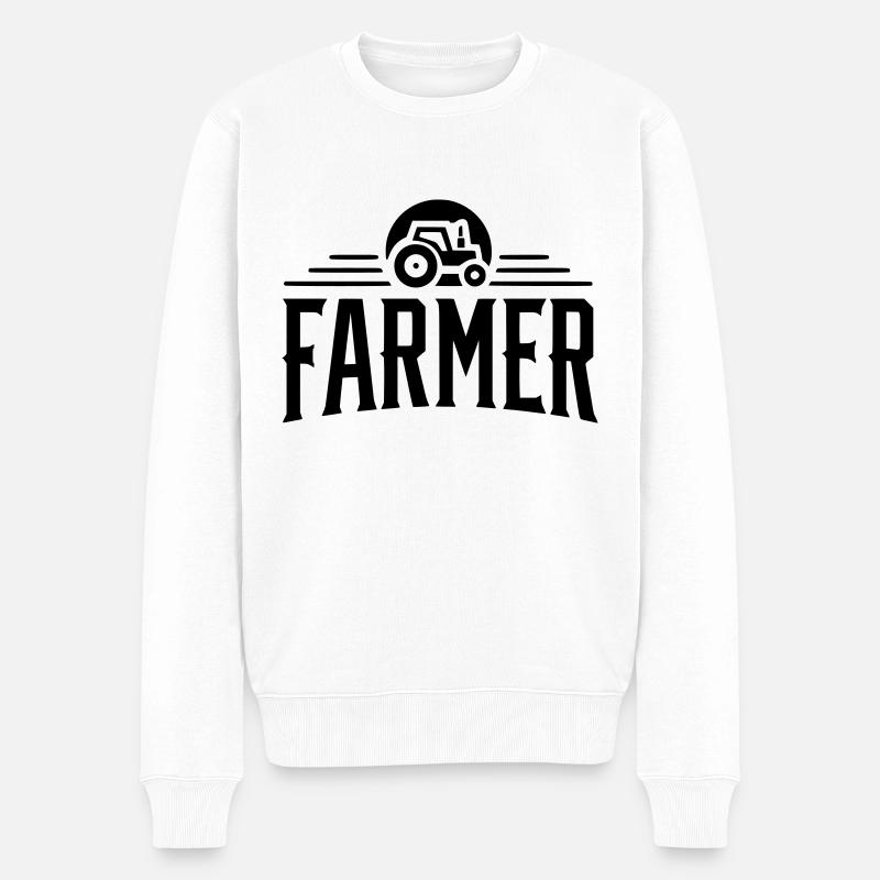 Landwirt - Stolz - Männer Premium Bio Pullover - Weiß