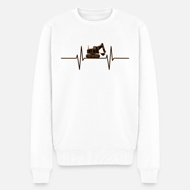 Battement de cœur avec pelle - Pull Premium bio Homme - blanc