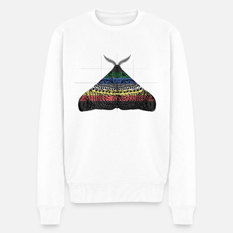 Disability pride Motte Motiv A - Männer Premium Bio Pullover - Weiß
