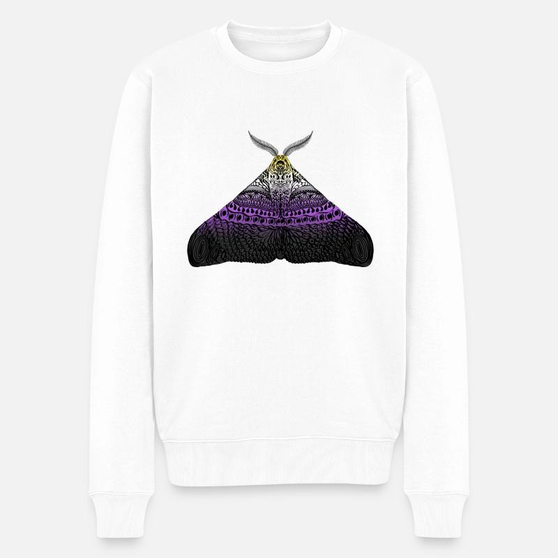 Nicht binär pride Motte - Männer Premium Bio Pullover - Weiß
