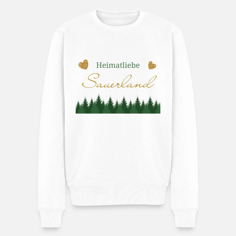Heimatliebe Sauerland - Männer Premium Bio Pullover - Weiß
