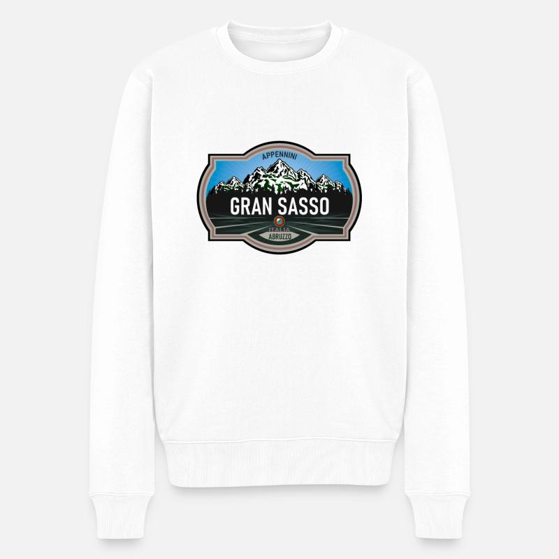 Gran Sasso Abruzzen - Männer Premium Bio Pullover - Weiß