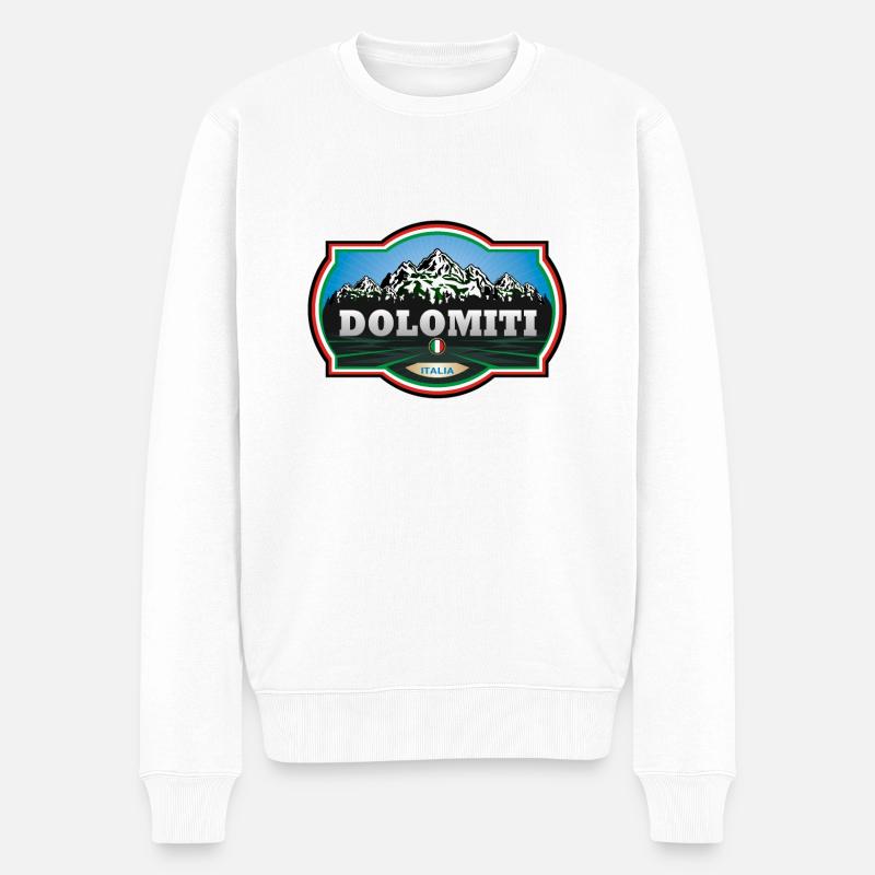 Dolomiten Italien - Männer Premium Bio Pullover - Weiß