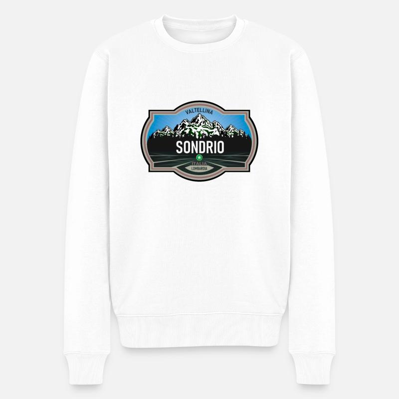 Sondrio Valtellina Lombardei - Männer Premium Bio Pullover - Weiß