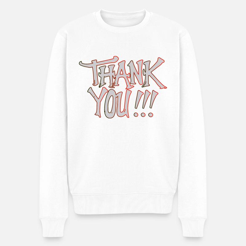 VIELEN DANK - Männer Premium Bio Pullover - Weiß