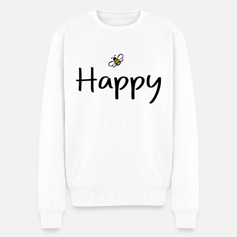 Sois heureux - Pull Premium bio Homme - blanc