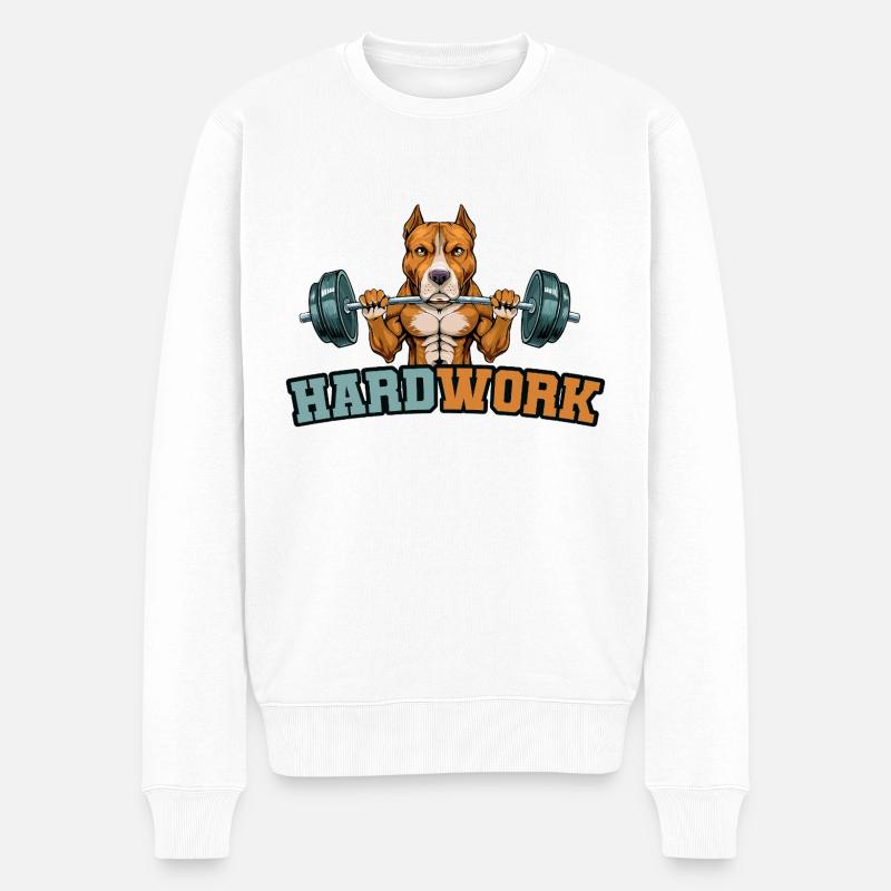 Travail acharné - Pull Premium bio Homme - blanc