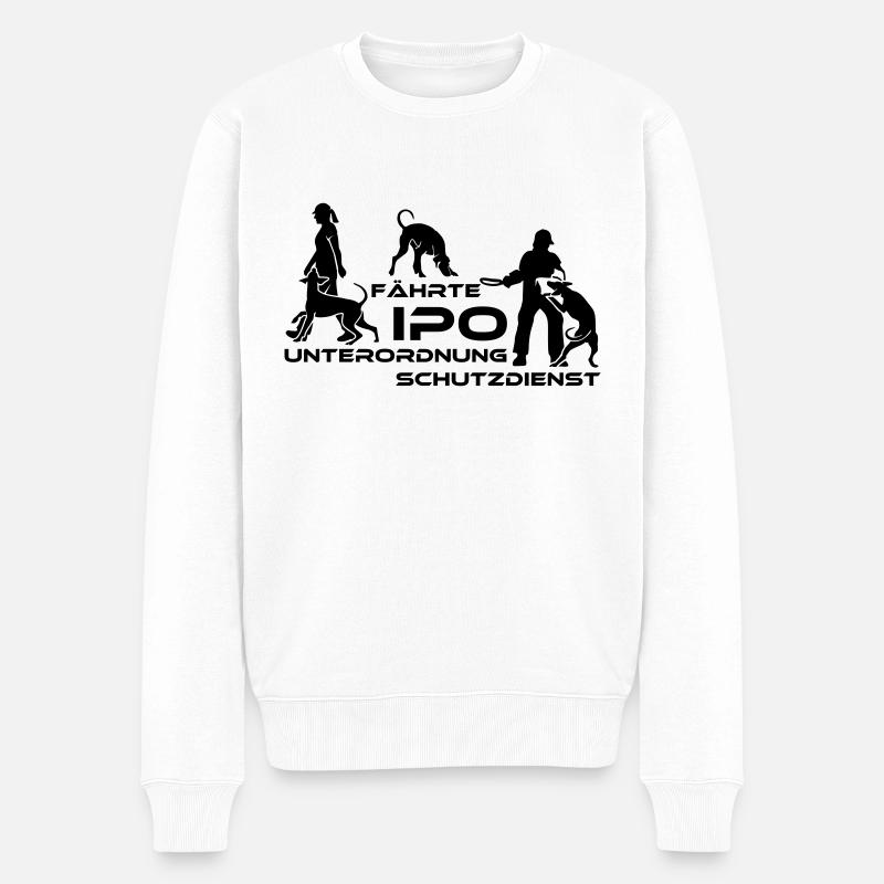 452 Dobermann IPO- VPG - Männer Premium Bio Pullover - Weiß