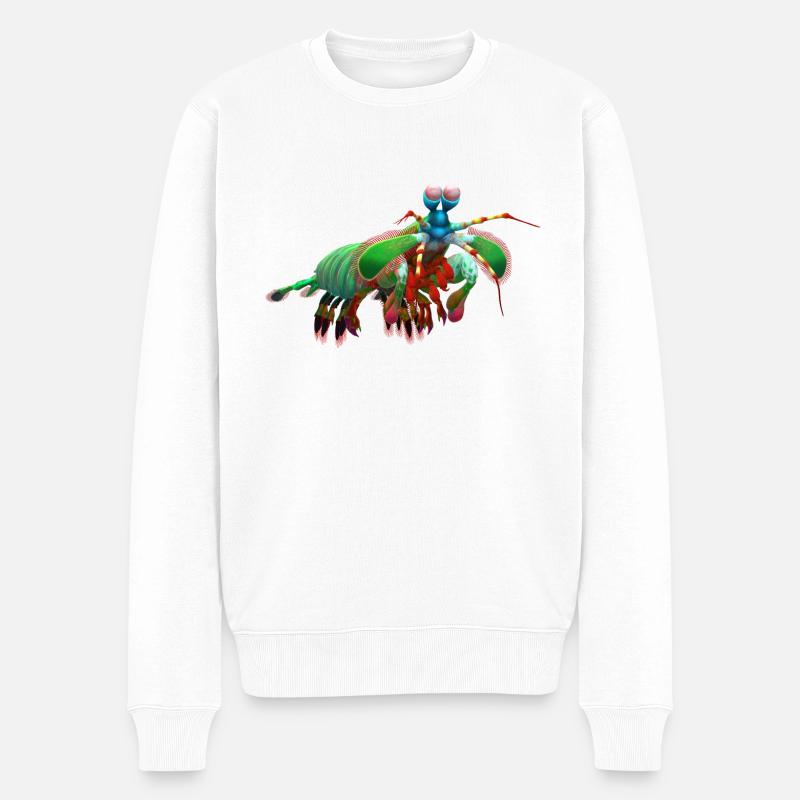3D Fangschreckenkrebs - Männer Premium Bio Pullover - Weiß