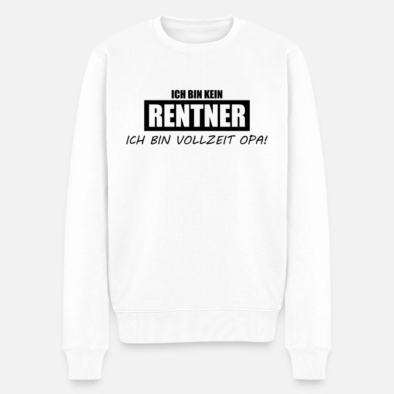 ich bin kein rentner ich bin vollzeit opa - Männer Premium Bio Pullover - Weiß