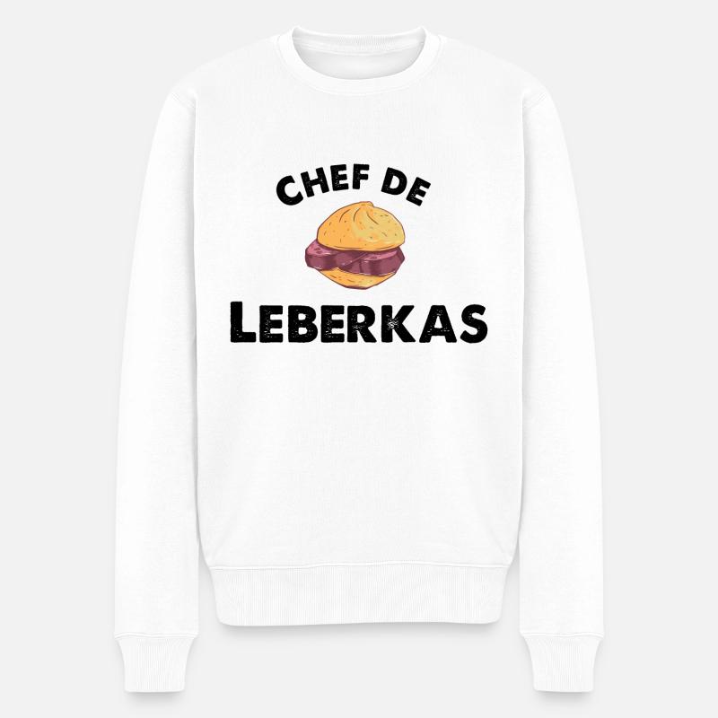 chef de leberkas - Männer Premium Bio Pullover - Weiß