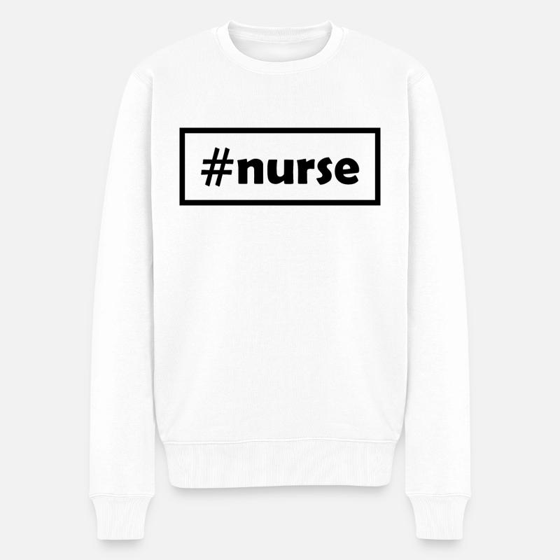Nurse - Männer Premium Bio Pullover - Weiß
