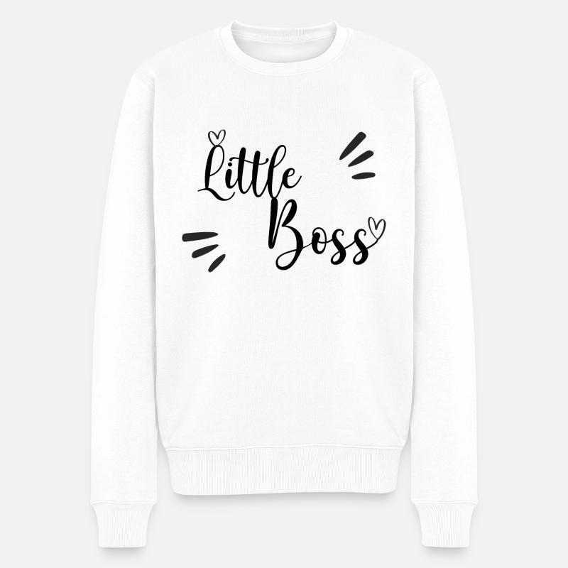 Little Boss, kleiner Boss - Männer Premium Bio Pullover - Weiß
