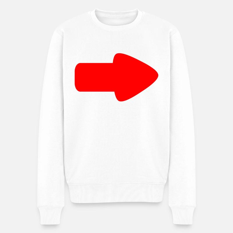 Pfeil Markierung - Männer Premium Bio Pullover - Weiß