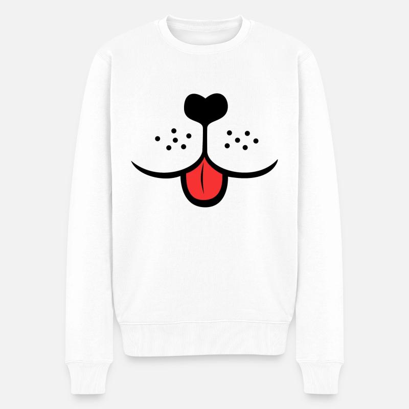 Museau d’animal avec la langue tendue - Pull Premium bio Homme - blanc