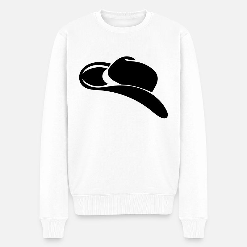 CowboyHat - Männer Premium Bio Pullover - Weiß