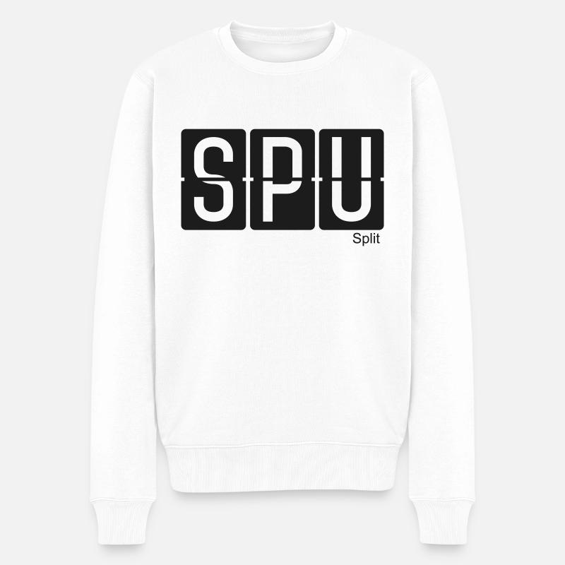 Split - Männer Premium Bio Pullover - Weiß