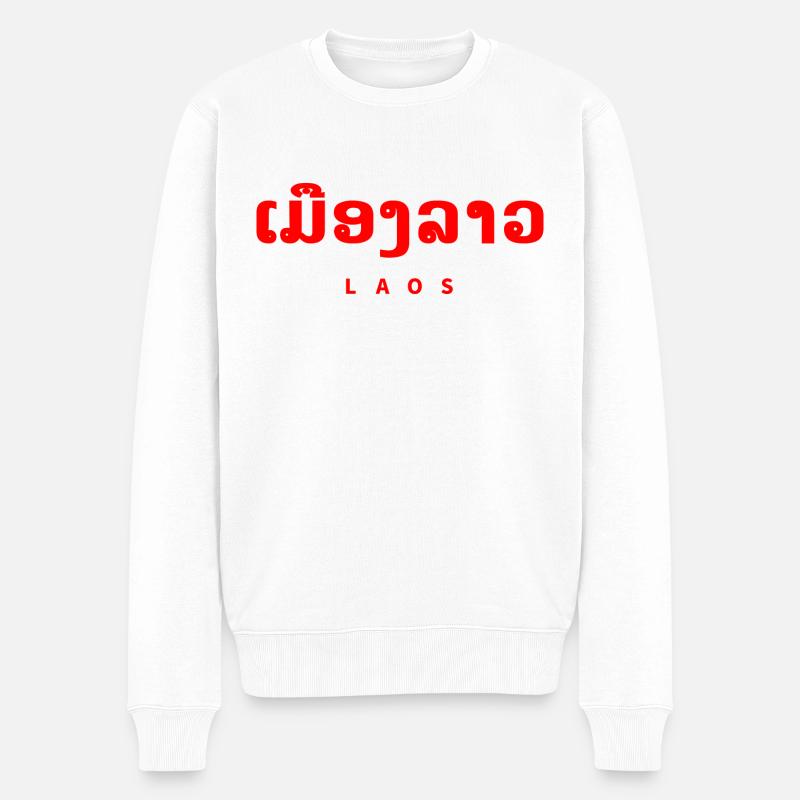 Laos Laotisch - Männer Premium Bio Pullover - Weiß