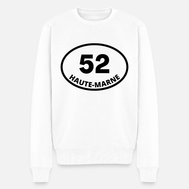 52 haute-marne - Pull Premium bio Homme - blanc