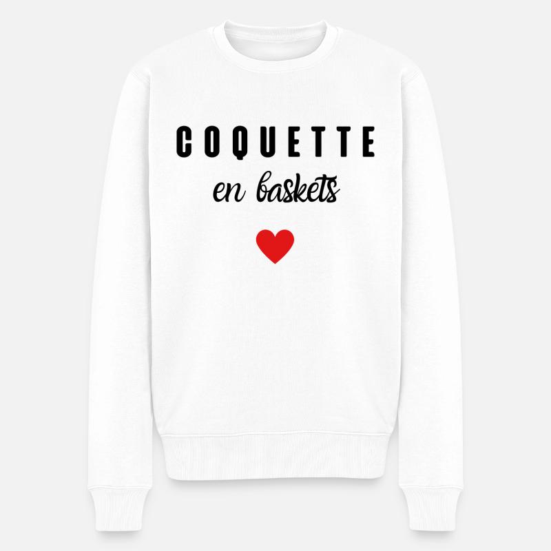 coquette en baskets - Pull Premium bio Homme - blanc