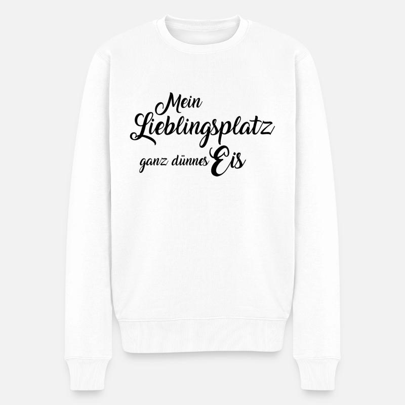 ganz dünnes Eis - Männer Premium Bio Pullover - Weiß