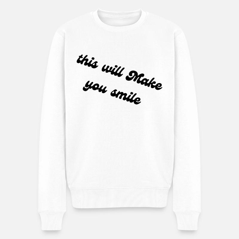 smile - Männer Premium Bio Pullover - Weiß