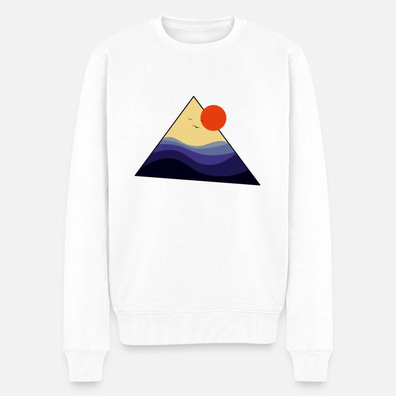 Triangle Sunset - Männer Premium Bio Pullover - Weiß