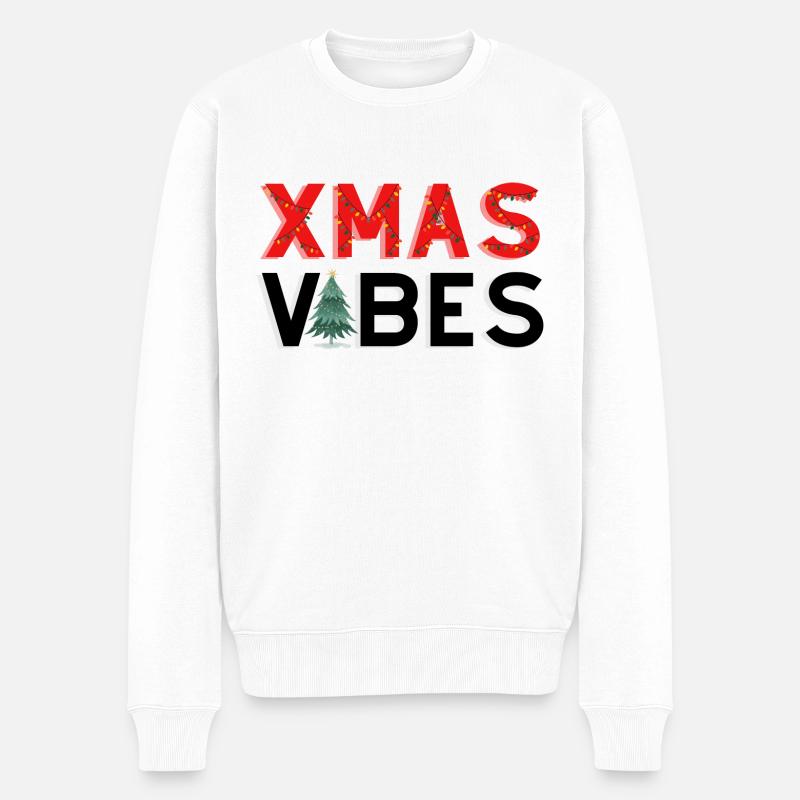 Xmas Vibes - Männer Premium Bio Pullover - Weiß