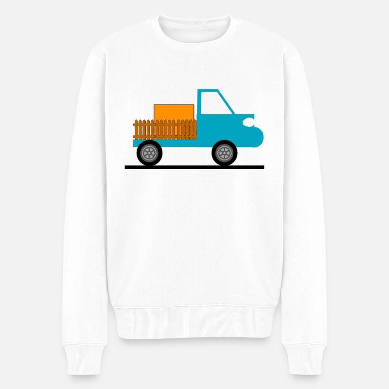 Truck - Männer Premium Bio Pullover - Weiß