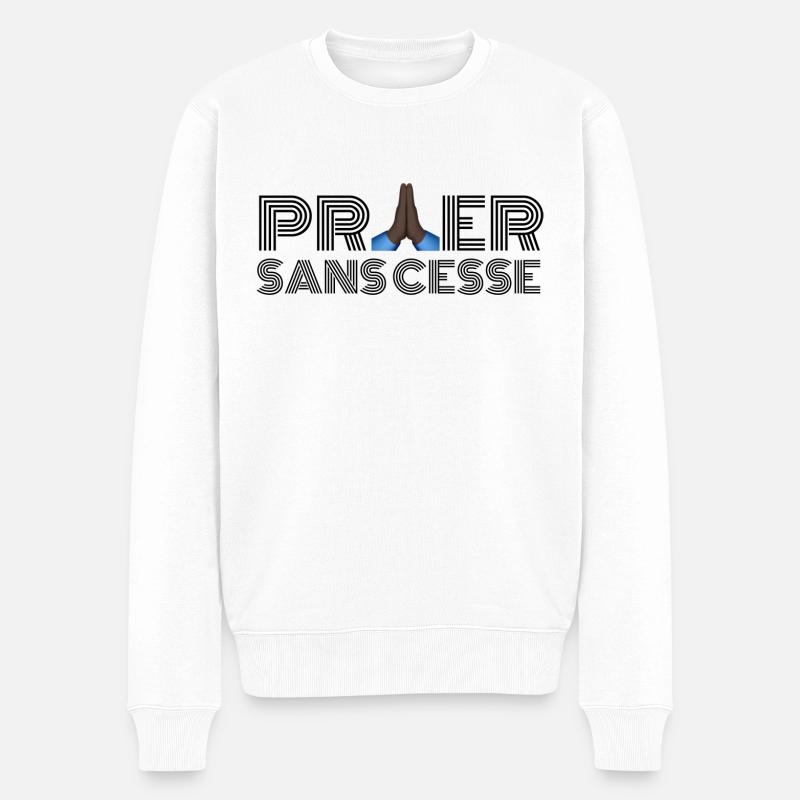 PRIER SANS CESSE - Pull Premium bio Homme - blanc