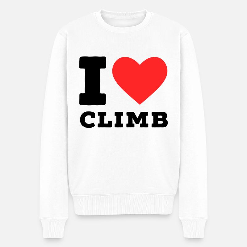 Ich liebe Klettern - Männer Premium Bio Pullover - Weiß
