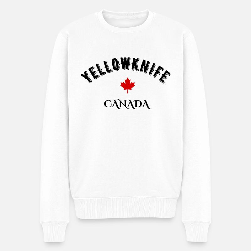 Yellowknife Kanada - Männer Premium Bio Pullover - Weiß