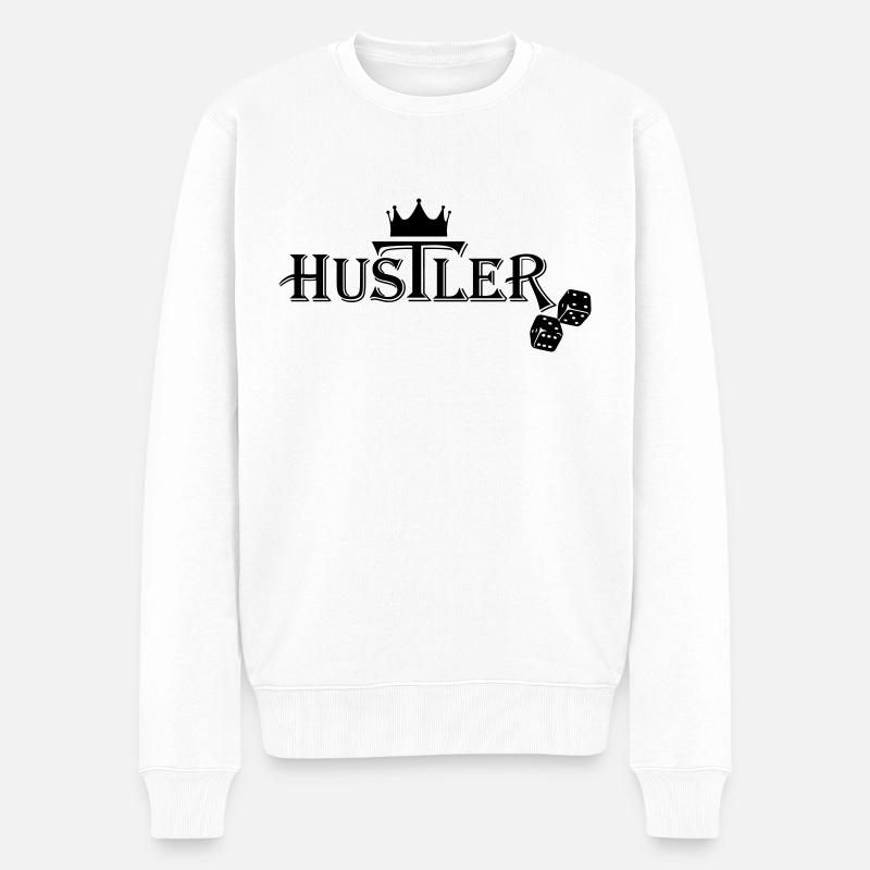 HUSTLER - Männer Premium Bio Pullover - Weiß