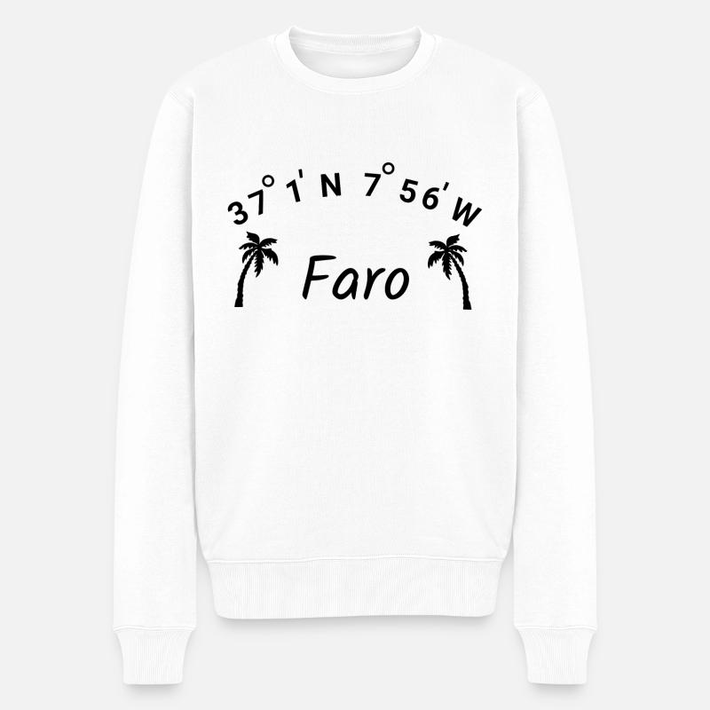 Faro Algarve Portugal Idée de vacances - Pull Premium bio Homme - blanc