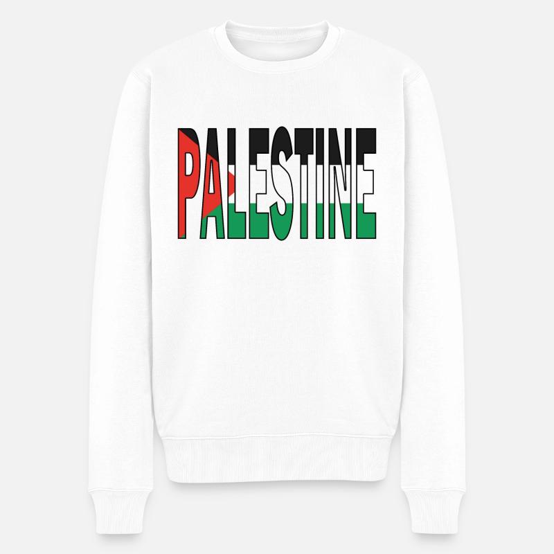 Palestine in Nationalfarben - Männer Premium Bio Pullover - Weiß