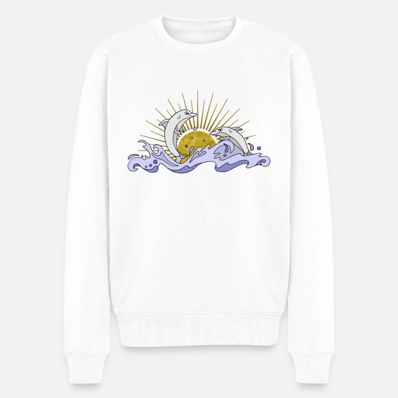 Dauphins - Pull Premium bio Homme - blanc