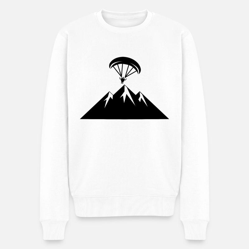 Gleitschirmflieger - Männer Premium Bio Pullover - Weiß