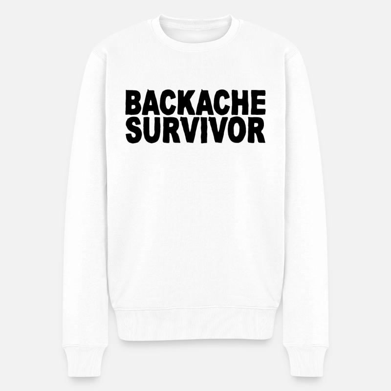 Survivant du mal de dos - Pull Premium bio Homme - blanc