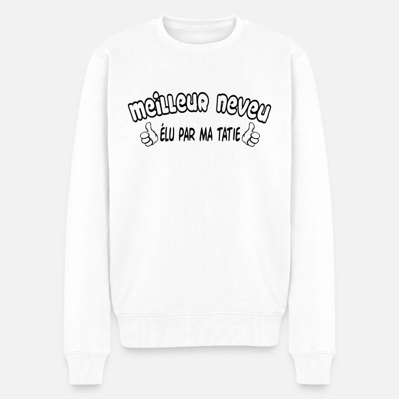 Beste Nichte - Männer Premium Bio Pullover - Weiß
