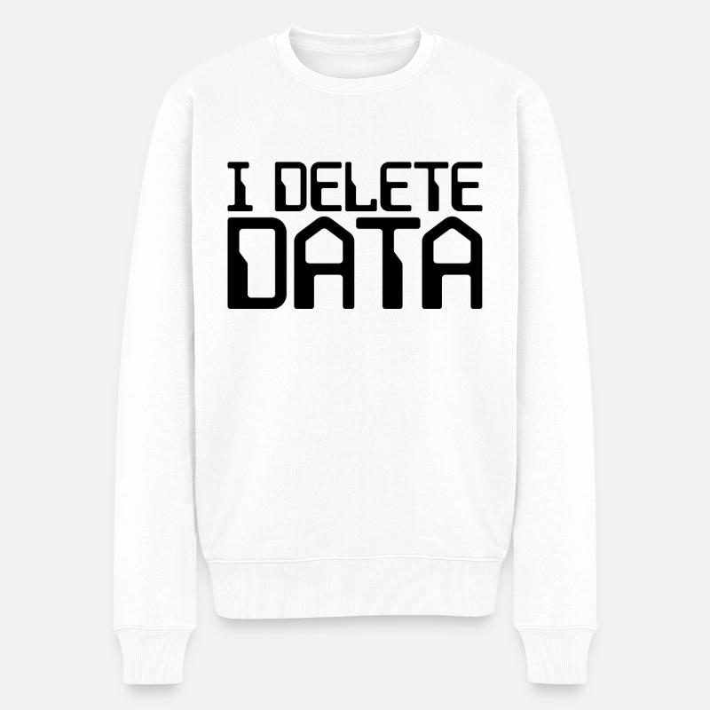 I Delete Data - Männer Premium Bio Pullover - Weiß