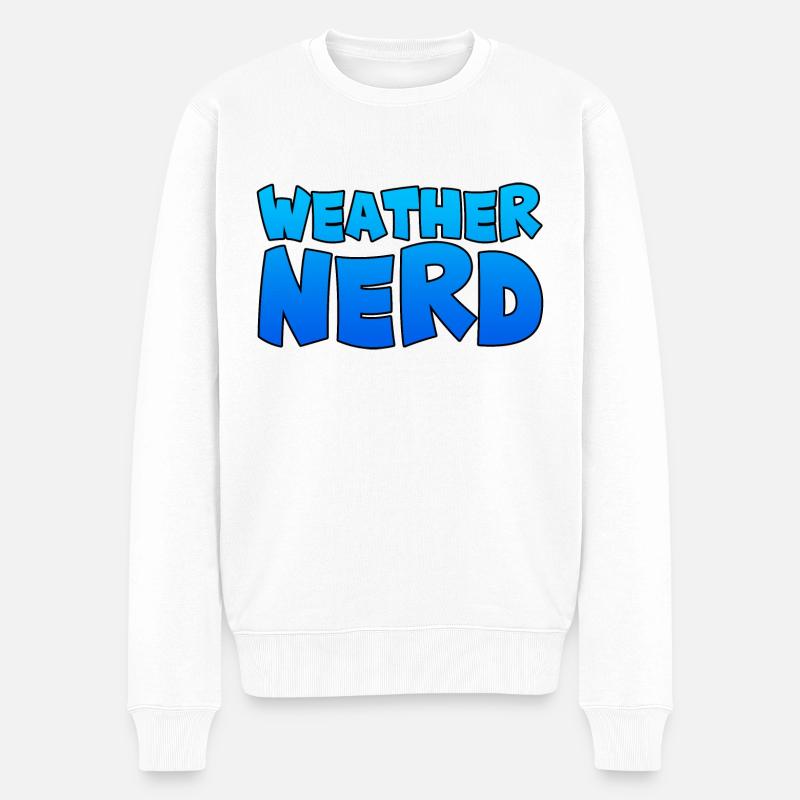 Weather Nerd - Männer Premium Bio Pullover - Weiß
