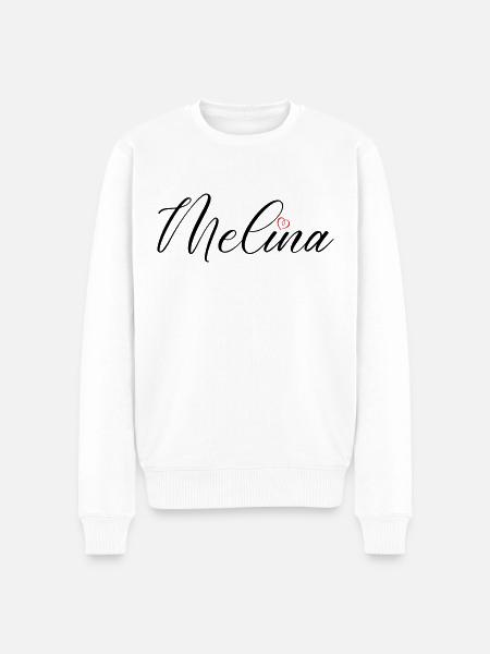 Melina Name Heart - Men's Premium Organic Jumper - white