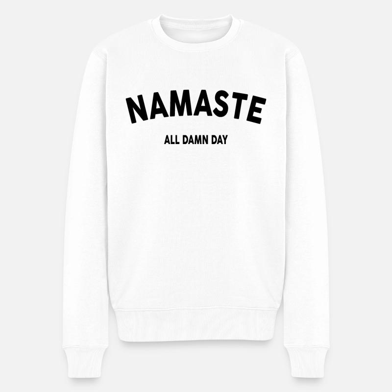 Yoga Méditation Spa Namaste - Pull Premium bio Homme - blanc