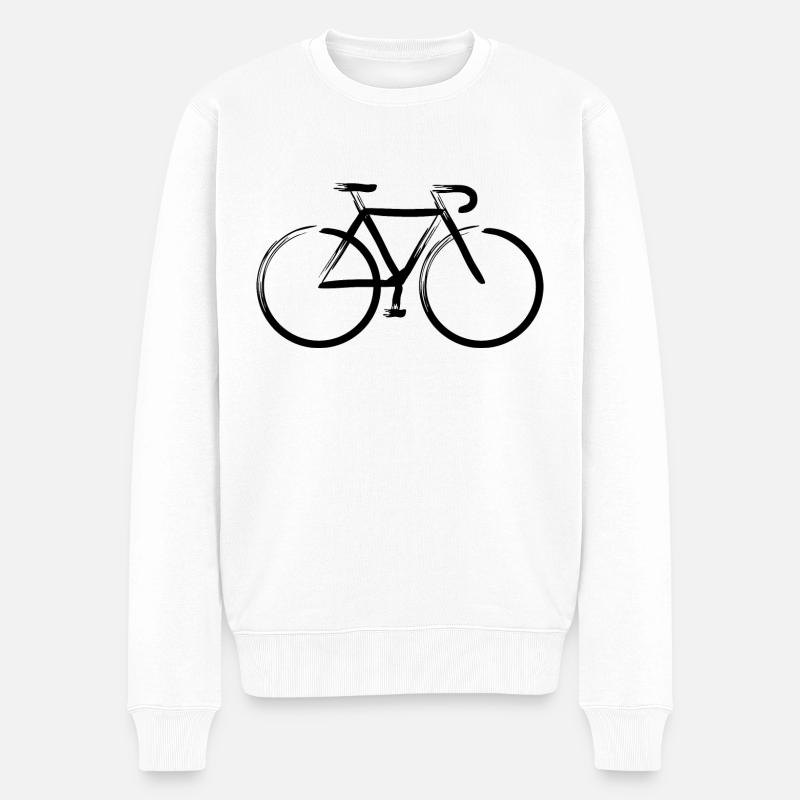 Traits 5 Noir - Pull Premium bio Homme - blanc